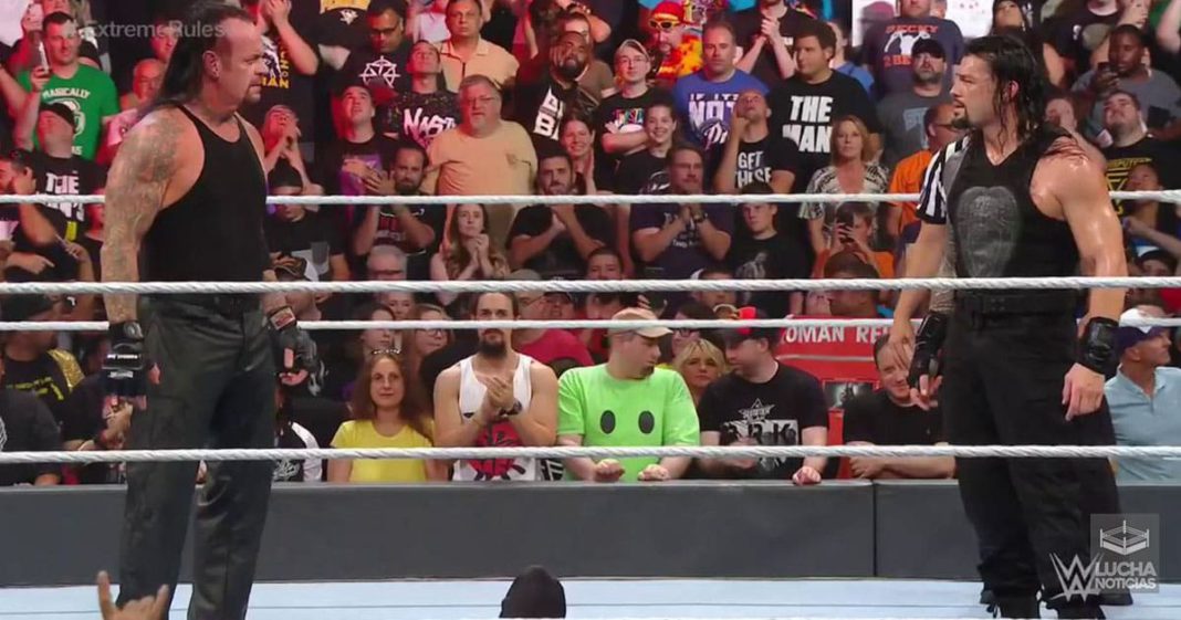 WWE Extreme Rules taker y roman vs drew y shane