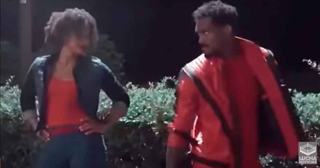 Montez Ford y Bianca Belair recrean el video de Thriller en Halloween