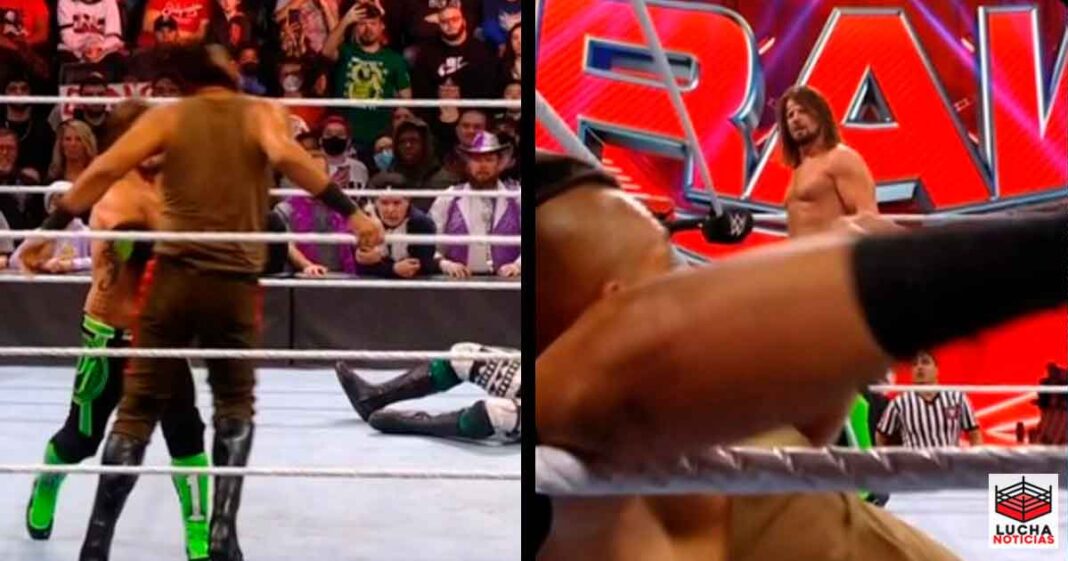 AJ Styles en pleito real durante WWE RAW