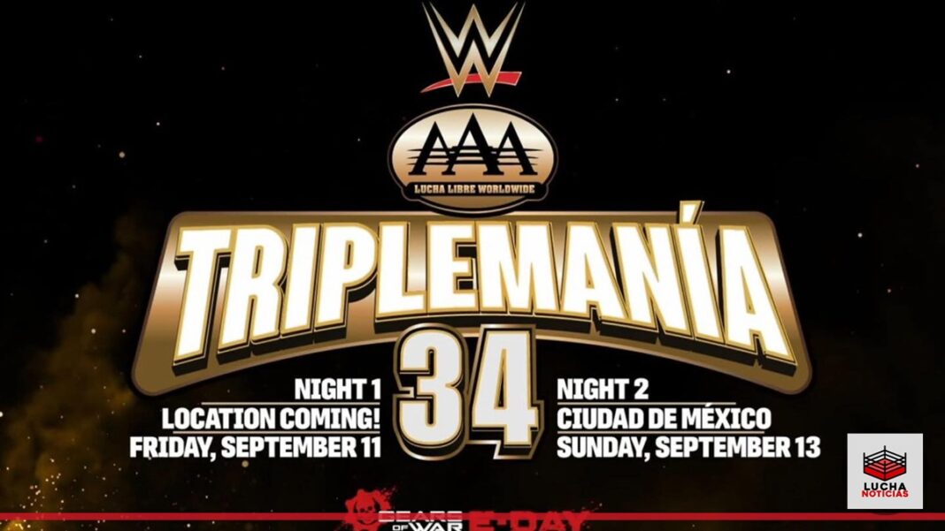 Triplemania 34 sera de dos noches bajo la nueva etapa de AAA y WWE